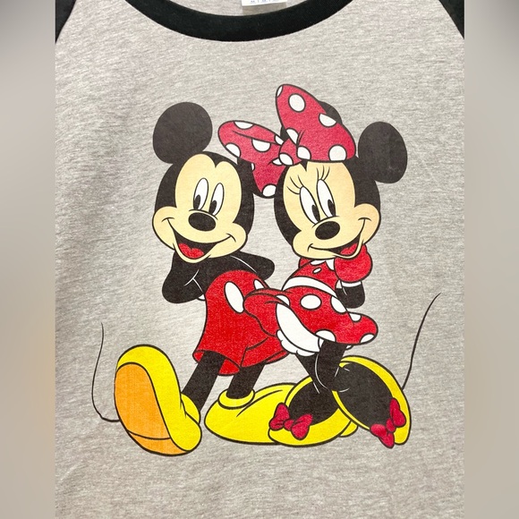 New Disney T-Shirt Mickey & Minnie Mouse Port & Company Black/Gray Color Size M. - Picture 3 of 12